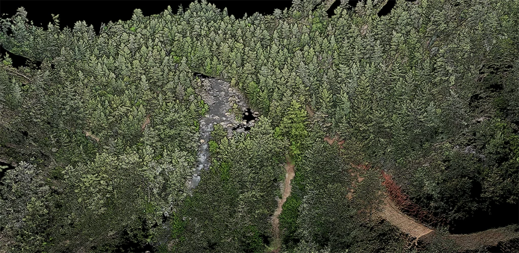 Yangın köprüsü ve dere yatağı için drone verilerinden üretilen ortofoto, 3D model ve dijital ikiz çalışması